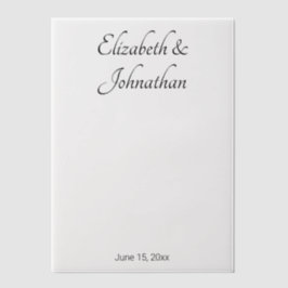 Elegante witte en zwarte scriptnamen bruid bruideg vellum uitnodigingen