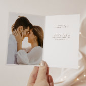 Elegante witte foto bruiloft haar geloften Kaart