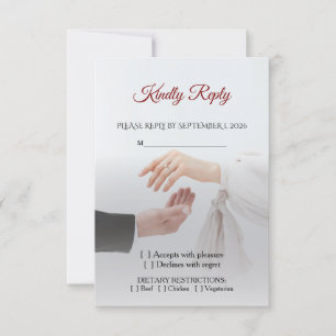 Elegante witte foto trouw-RSVP-antwoordkaart Kaart