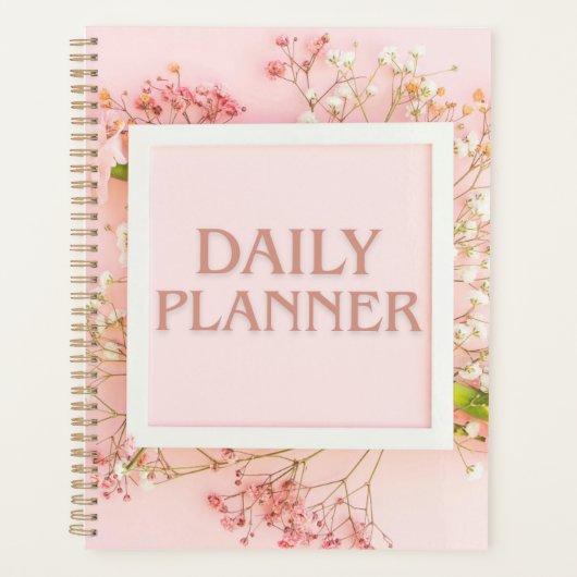 Elegante witte frame bloemendagplanner planner (Voorkant)