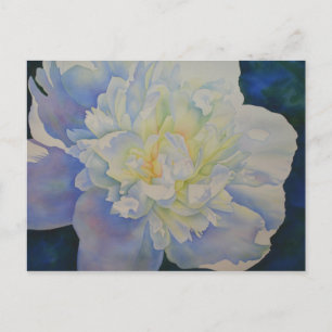 Elegante witte gele pioen florale waterverf briefkaart