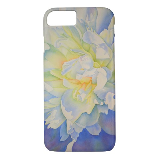 Elegante witte gele pioen florale waterverf Case-Mate iPhone case (Achterkant)