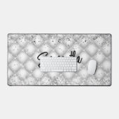 Elegante witte getufte sparkly glitter bureaumat (Keyboard & Muis)