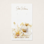 Elegante witte gouden bloem oorbel display Kaart (Voorkant)