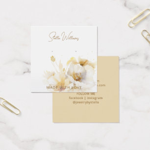 Elegante witte gouden bloem oorbel display Kaart