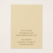 Elegante witte gouden bloem oorbellen displaykaart visitekaartje (Achterkant)