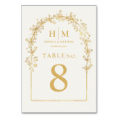 Elegante witte gouden bloemen bloemenbruiloft kaart (Voorkant)