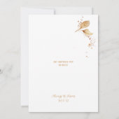 Elegante witte gouden bordeaux Waterverf bruiloft Kaart (Achterkant)