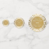 Elegante witte & gouden damast confetti (Achterkanten)