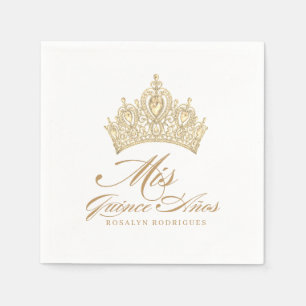 Elegante witte gouden tiara Mis Quince Anos Servet