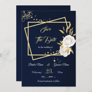 elegante witte goudvlek save the date