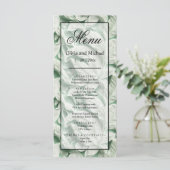 Elegante witte groene bladkalligrafie menu (Staand voorkant)