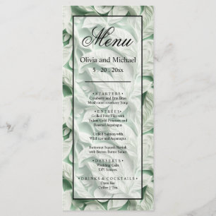 Elegante witte groene bladkalligrafie menu