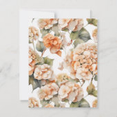 Elegante witte groene oranje boho waterverf bloemm save the date (Achterkant)