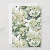Elegante witte groene waterverf bloemenbruiloft kaart (Achterkant)