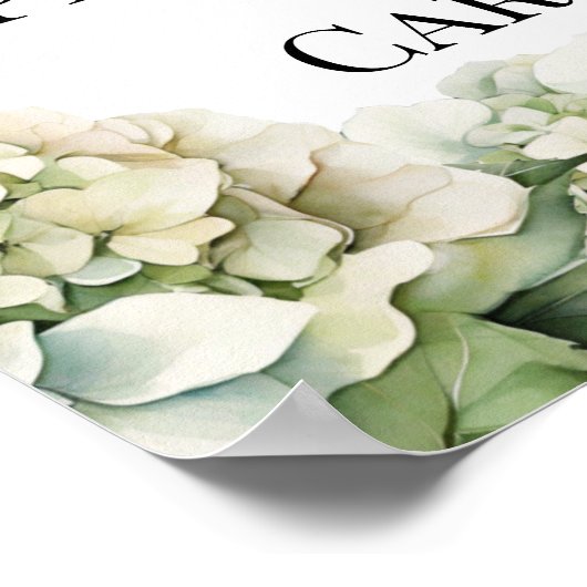 Elegante witte groene waterverf bloemenbruiloft poster (Hoek)