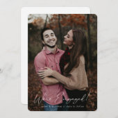 Elegante witte handgeschreven script trouwfoto aankondiging (Voorkant / Achterkant)