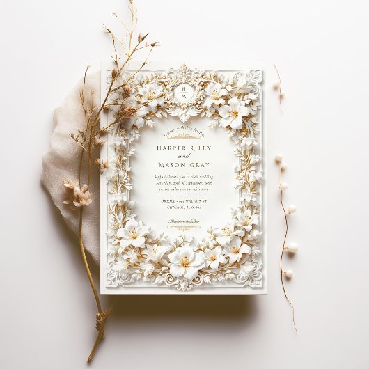 Elegante witte hibiscus faux in reliëf kaart