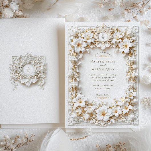 Elegante witte hibiscus faux in reliëf kaart