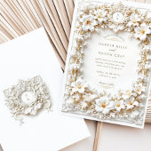 Elegante witte hibiscus faux in reliëf kaart