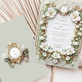 Elegante witte hibiscus met Faux Gold Kaart