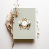 Elegante witte hibiscus met Faux Gold Kaart