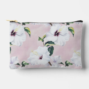 Elegante witte hibiscus op zachte roze achtergrond etui