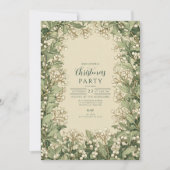 Elegante Witte Holly Kerstmis Kaart (Voorkant)