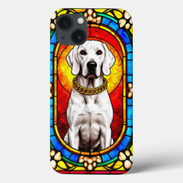 Elegante witte hond kunst iPhone 13 hoesje