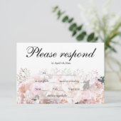 Elegante witte hortensia als roze rozen RSVP (Staand voorkant)