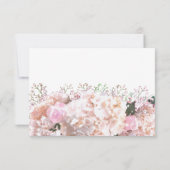 Elegante witte hortensia als roze rozen RSVP (Achterkant)