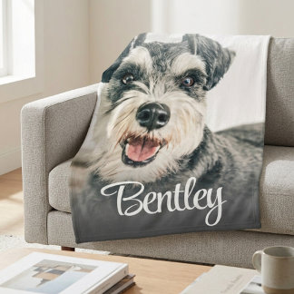 Elegante witte huisdierportret gepersonaliseerde n fleece deken