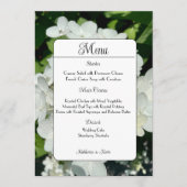 Elegante witte Hydrangea bruiloft Menu (Voorkant)