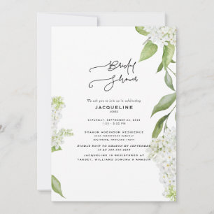 Elegante witte hydrangea witte bruidsdouche kaart