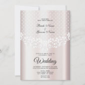 Elegante witte kant Bloemen bruiloft uitnodiging (Voorkant)