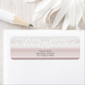 Elegante witte kant Bloemen Retour Adres Label (Insitu)