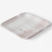 Elegante witte kant bloemenpapier Bord (Gebogen)