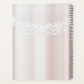 Elegante witte kant bloemenplanner planner (Achterkant)