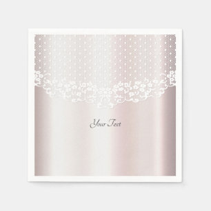 Elegante witte kant bloemenservetten servet