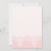 Elegante witte kant met parels roze bruiloft kaart (Achterkant)