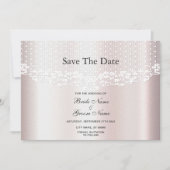Elegante witte kantbloem Bewaar de datum Save The Date (Voorkant)
