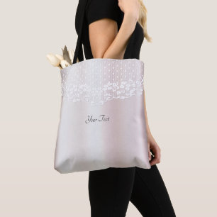 Elegante witte kanten bloem tas
