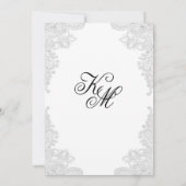 Elegante witte kanten trouwuitnodigingen kaart (Achterkant)