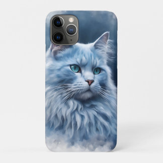 Elegante Witte Kat Blauwe Ogen Artistieke Hoes