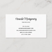 Elegante witte kat in goud en diamanten visitekaartje (Achterkant)