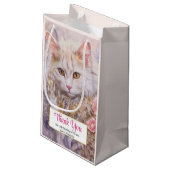 Elegante witte kat in luxe juwelen dank u klein cadeauzakje (Achterkant Gekanteld)