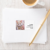 Elegante witte kat in luxe juwelen etiket (Insitu)