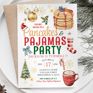Elegante Witte Kerst Pannenkoek Pyjama Verjaardag Kaart