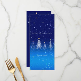 Elegante witte kerstboom met gouden sterren menu