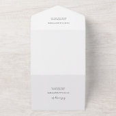 Elegante witte klassieke bruiloft QR-code RSVP All In One Uitnodiging (Buitenkant)